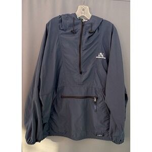 Vintage 90's LL Bean Anorak Pullover Jacket Navy Blue Men's L Hooded Windbreaker